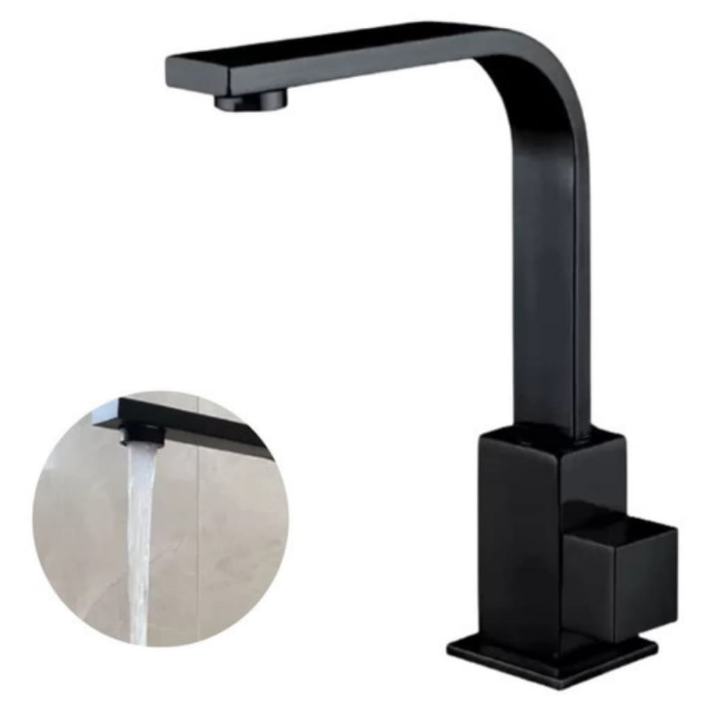 Torneira Para Banheiro Preto Quadrit 6165 Black Fosco