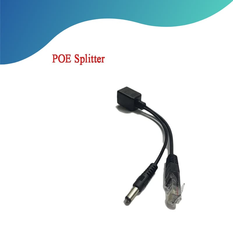Cabo POE Splitter para Câmera IP, Módulo de Alimentação,  Ethernet, RJ45 Injector, 12-48V