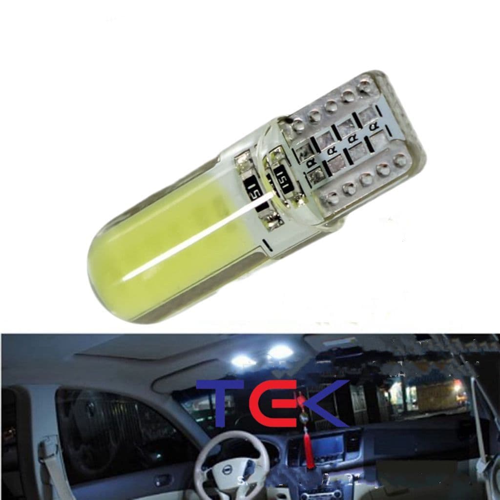 Kit 2 e 10 Lâmpada pingo T10 12 Leds silicone 12v 6000k