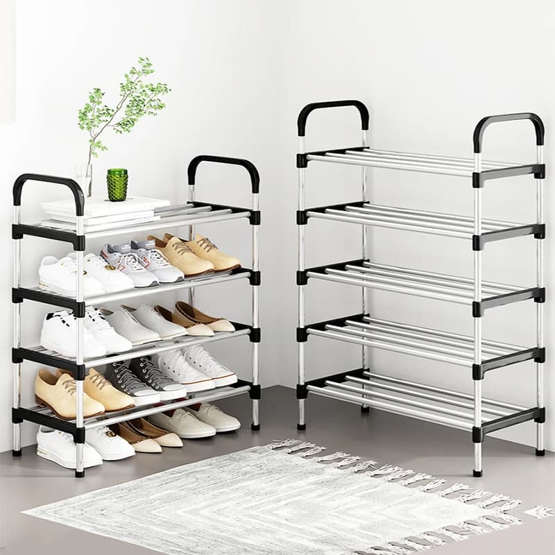 Sapateira Vertical Ajustável 5 Prateleiras 18 Pares de Sapatos Calçados Aço Organizador Desmontável