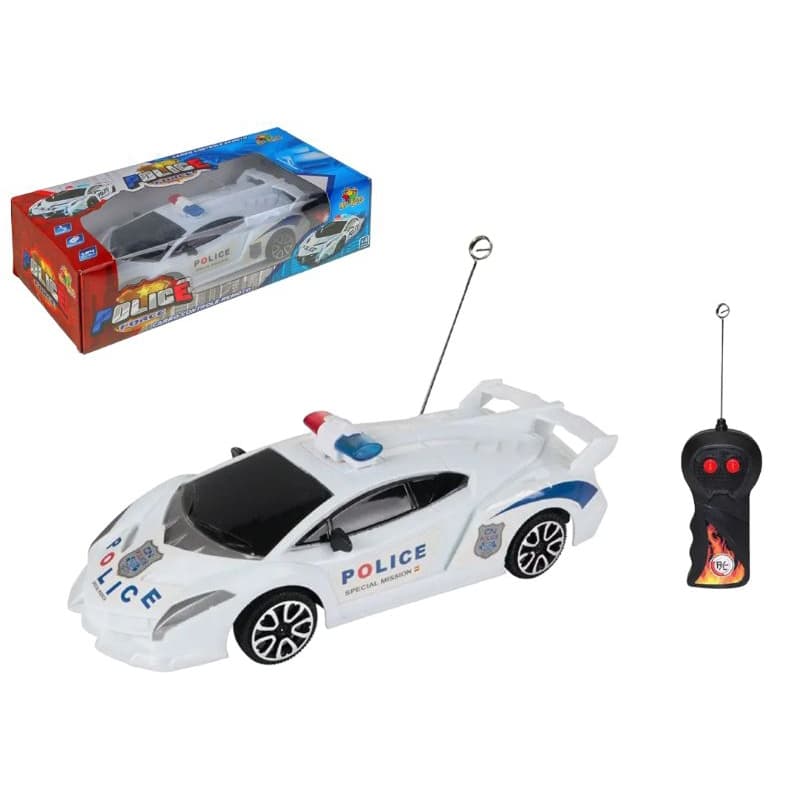 Carrinho de controle remoto sem fio polícia brinquedo com controle carro