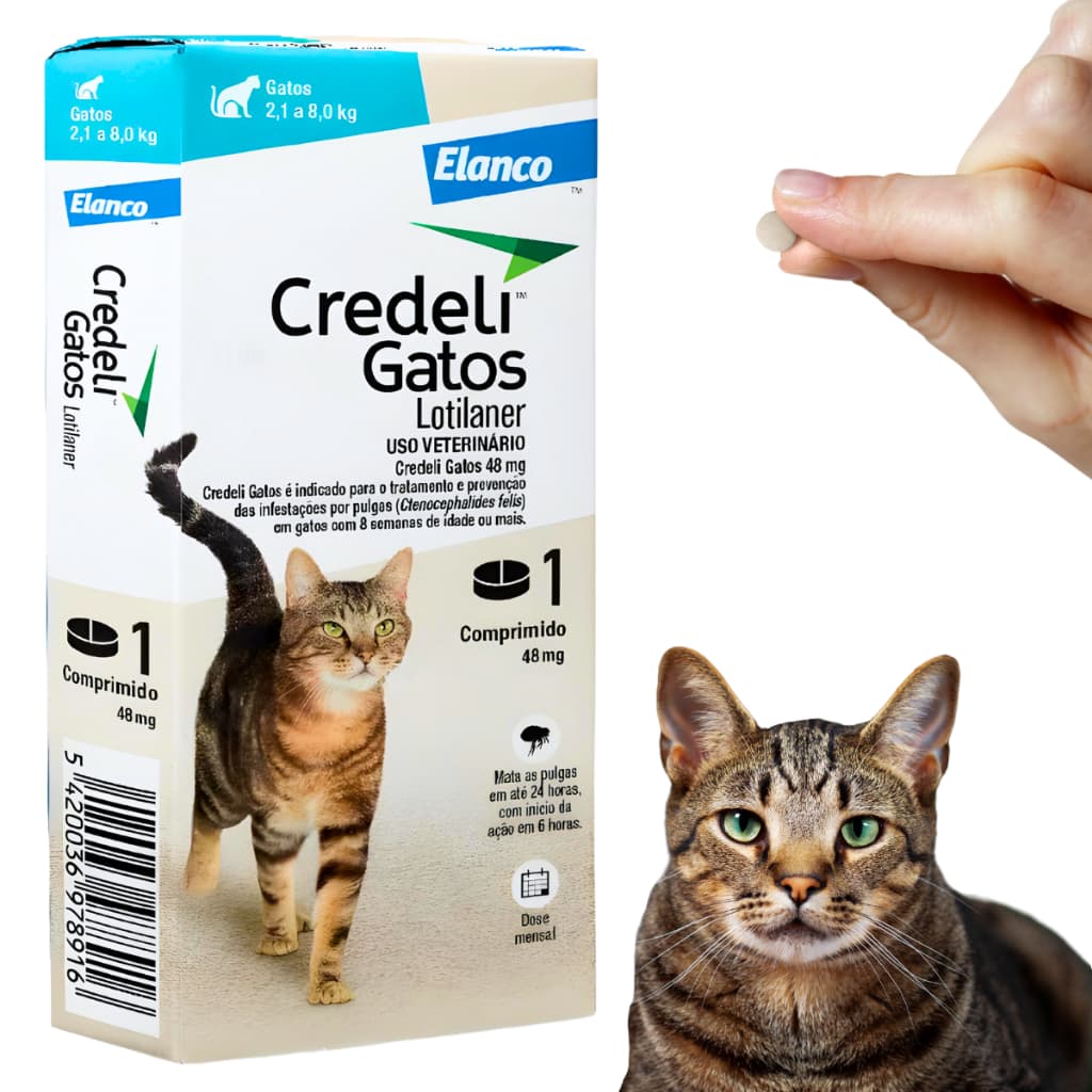 Comprimido Antipulgas Para Gatos Credeli Elanco 2,1 A 8 Kg