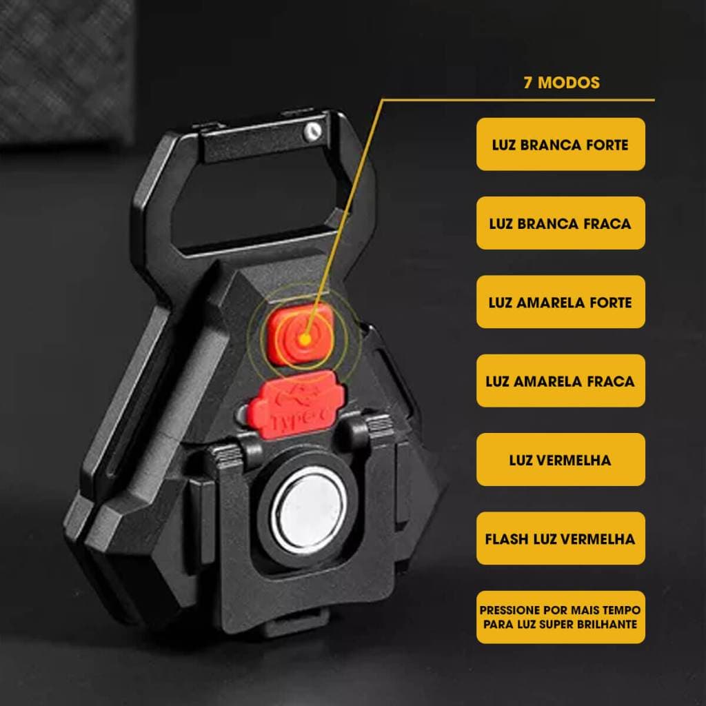 Mini Lanterna Magnetica 3 Cores COB 6W