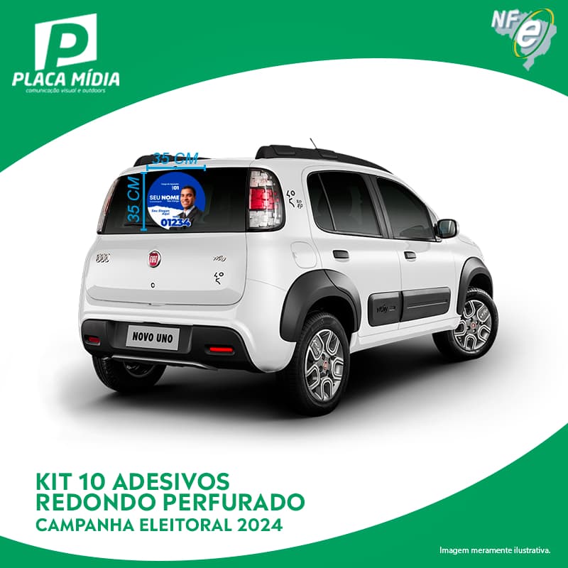 10 Kit Adesivos Perfurado Ou Normal  Redondo Perfureit