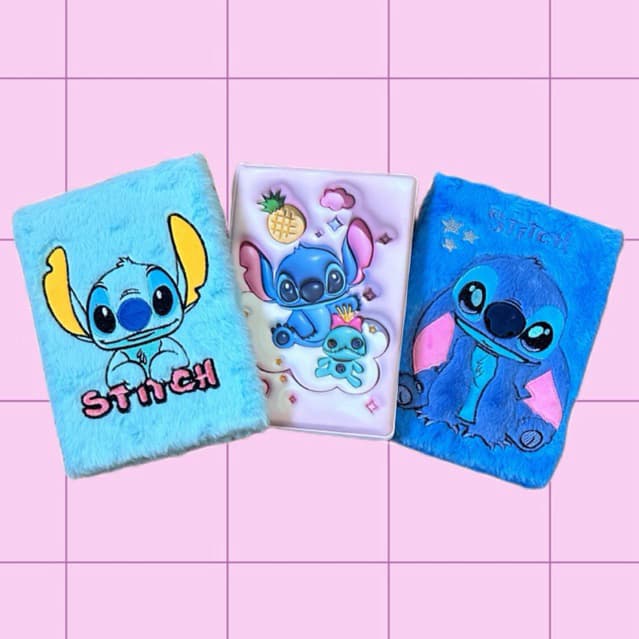 Caderno Lilo e Stitch em Pelúcia e Fofa Papelaria Fofa Material Escolar Escritório