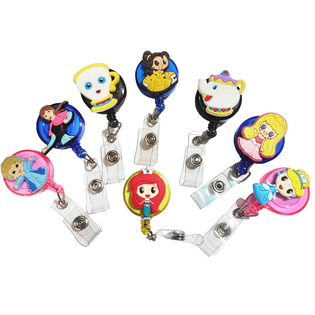 Porta Crachá Princesas Contos de fadas Roller Clip Suporte cartão presente criativo