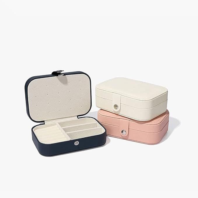 Kit 2 Porta Joias Retangular Médio Com Divisórias Portátil MS-13