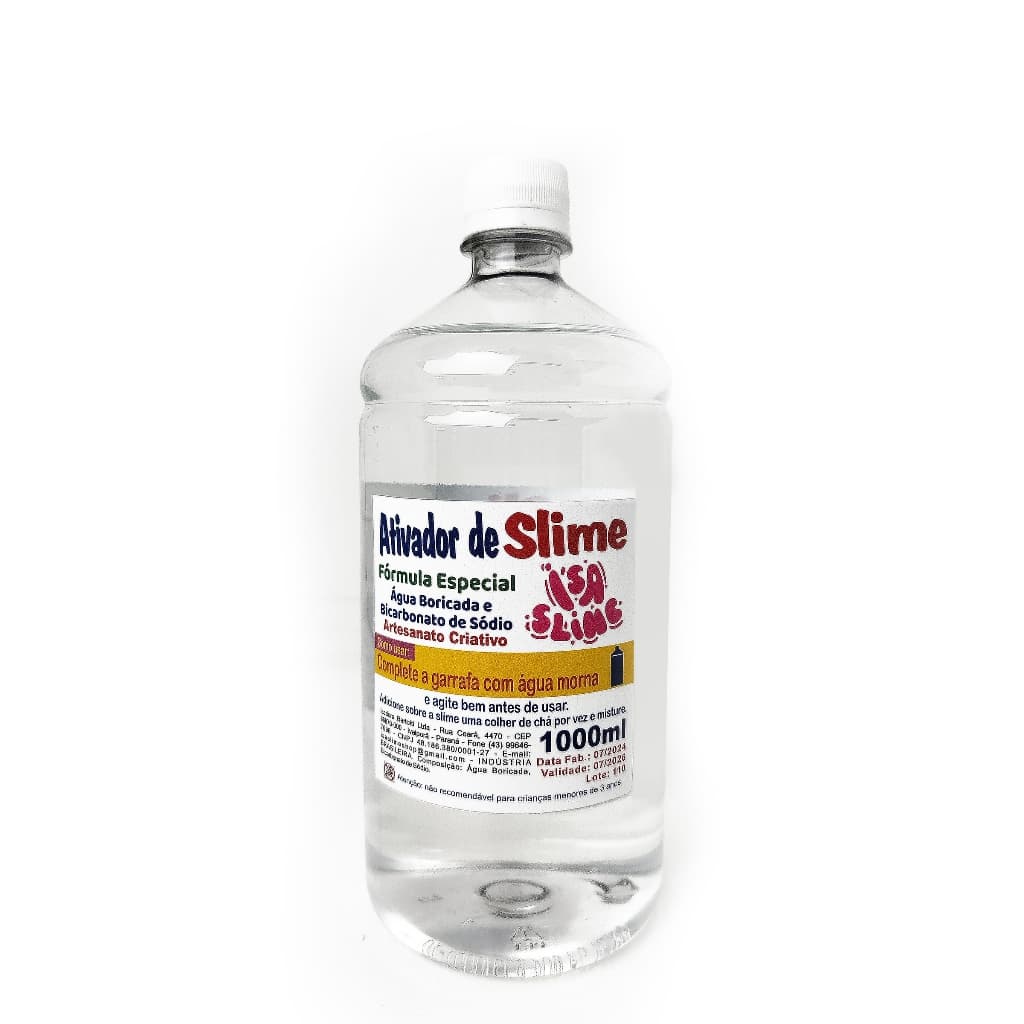 Ativador De Slime 1 Litro Isa Slime P/ Cola Branca E Transparente