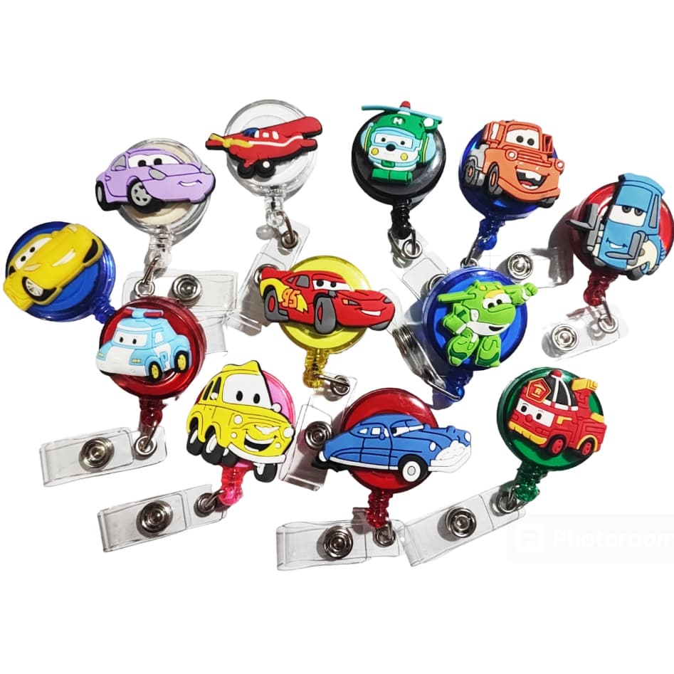 Porta Crachá Carros Animados Roller Clip Suporte cartão presente criativo