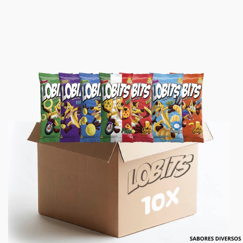 Kit Salgadinho Lobits Sabores diversos- 10 unidades de 40g