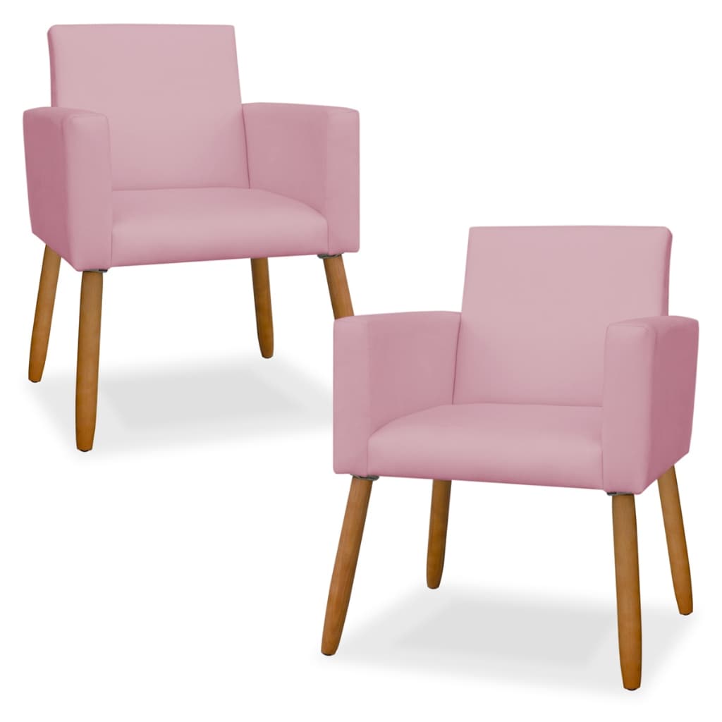 Kit 2 Poltrona Cadeira Reforçada sala de espera salão de beleza escritório camarim - Brunaldi Decor