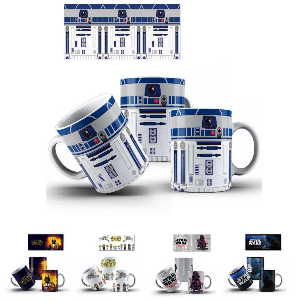 Caneca Star Wars de Porcelana COM NOME - Vários modelos