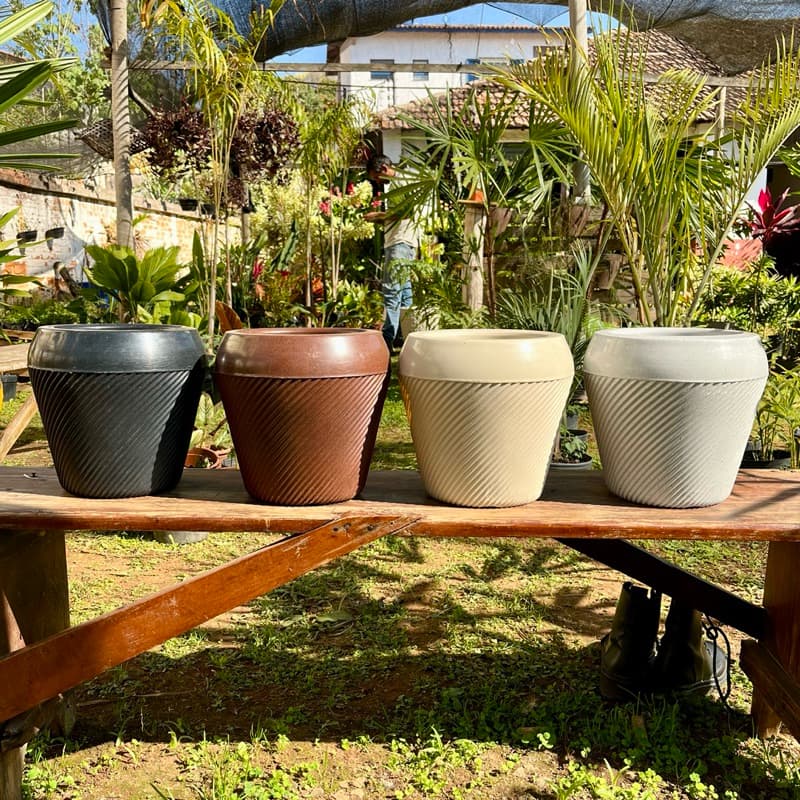 Vaso Polietileno para Plantas Decorativo Bojo Listrado