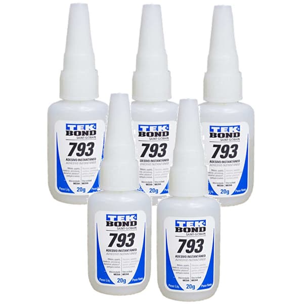5 tubos de Cola instantânea Tek Bond 20grs cada - Melhor Preço