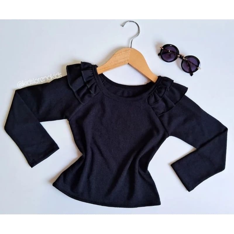 Blusa infantil moda blogueirinha blusa manga longa menina