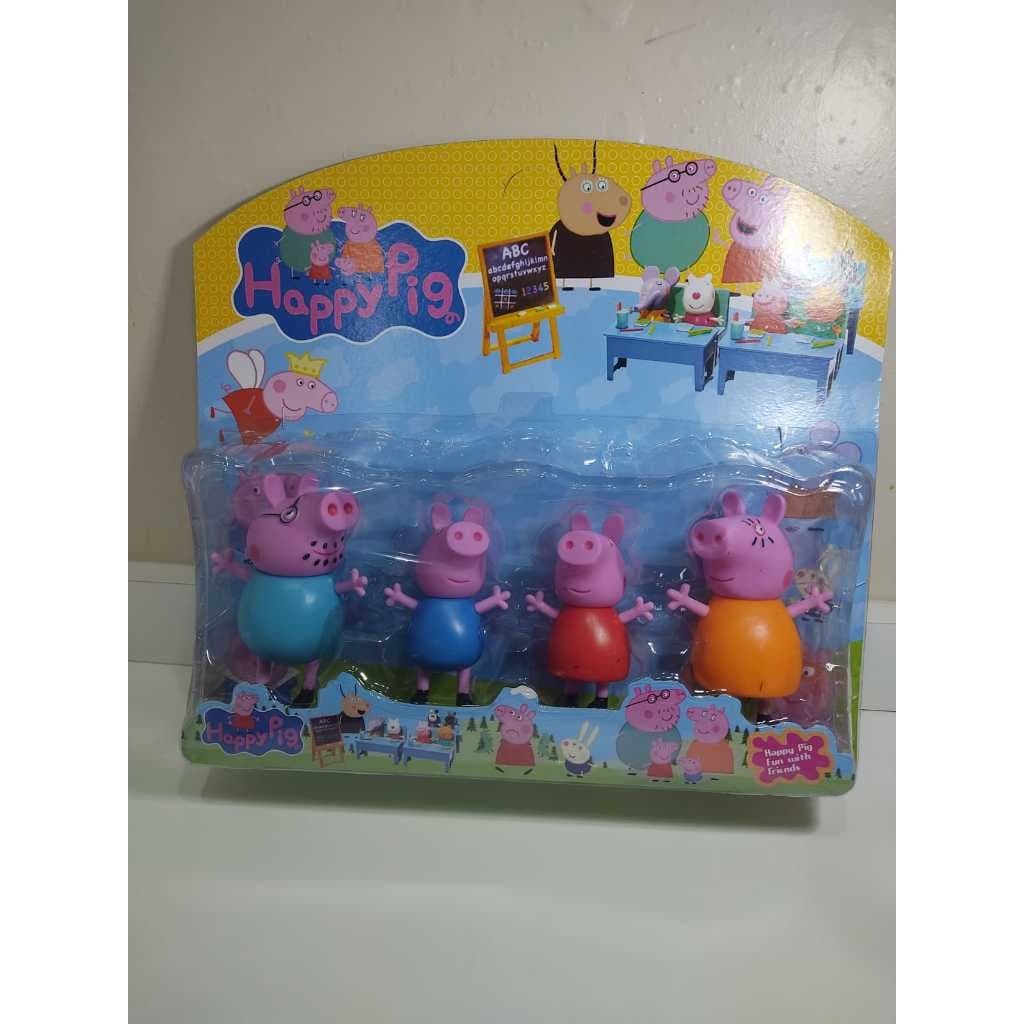 cartelado família peppa pig 4 bonecos