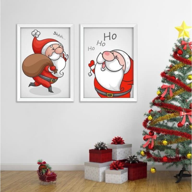 Kit 2 Quadros Decorativos Tema Natalino Quadro decorativo natal Placas decorativas natalinas mosaico abstrato quadro mdf