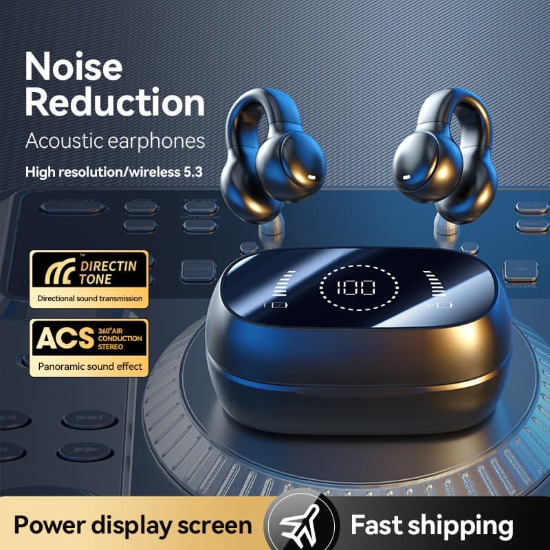 TWS 5.4 Fones de ouvido estéreo Bluetooth sem fio com baixo esportivo na orelha impermeável construído no microfone-B4
