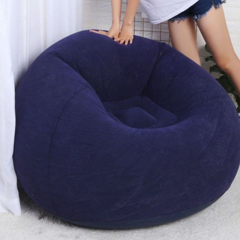 Azul Puff Gigante Redondo 99*83 Puff Gigante suede