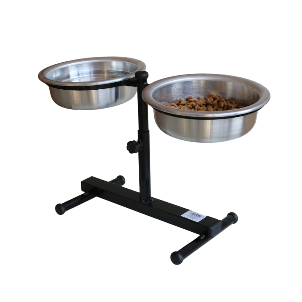 Comedouro Duplo Regulável para Cães e Gatos Alto Ajustável Ergonômico Bebedouro Pote de ração