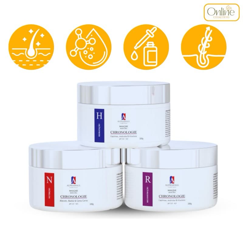Hidratacao Cronograma Capilar 3 fases Nutrição Reconstrução Hidratação Alphahall