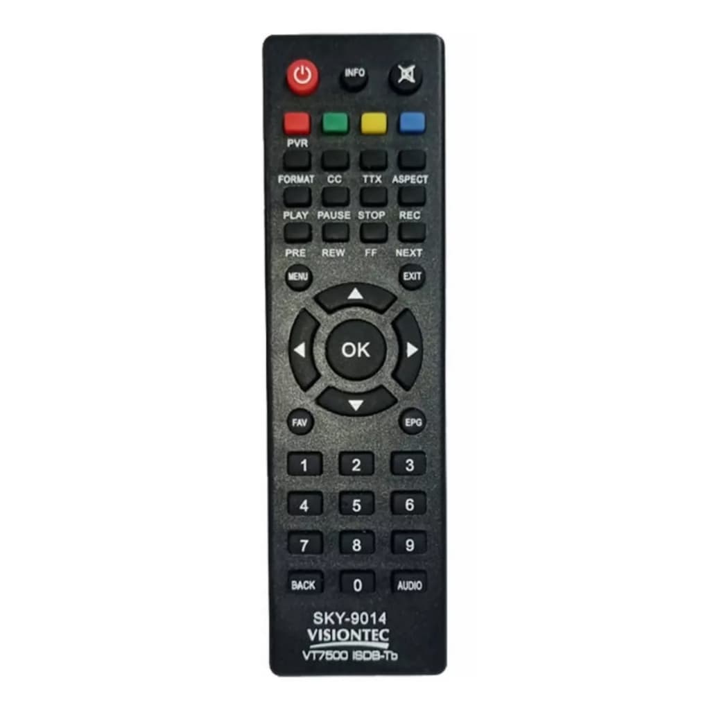 Controle Remoto Conversor Visiontec Vt7500 FBG 9014 SKY 9014 LE 7496