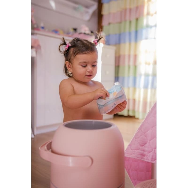 lixeira antiodor babymel perfumada aroma tuttifruti para fraldas