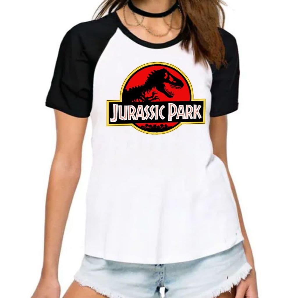 Camiseta Jurassic Park Feminina 100% poliéster