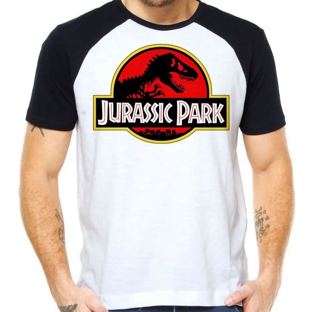 Camiseta Jurassic Park Masculina 100% poliéster