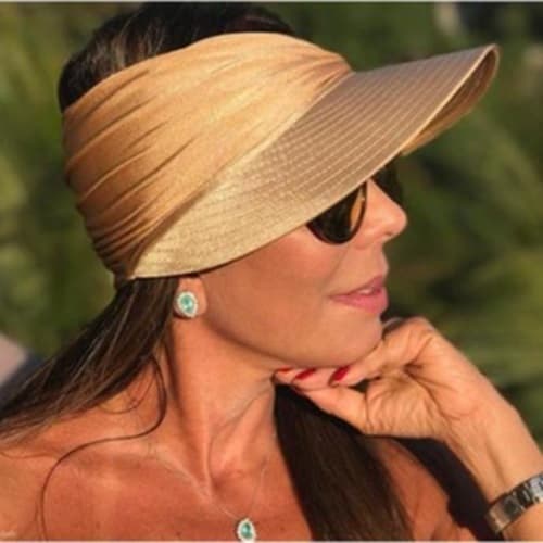 Viseira turbante com proteção solar UV chapéu de praia clube piscina esporte