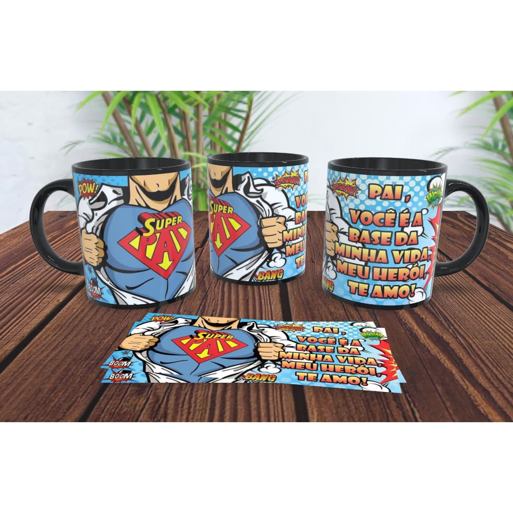 Caneca Personalizada De Dia Dos Pais de Porcelana Branca