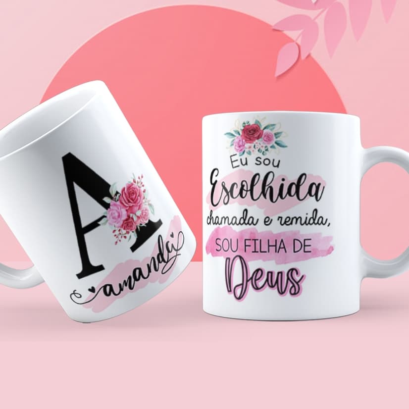Caneca Xícara Personalizada com Nome- Menina Dos Olhos De Deus