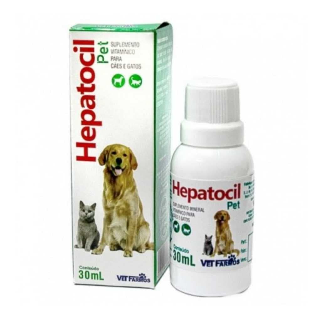 Hepatocil Pet 30ml Suplemento Vitamínico de Aminoácidos Para Cães e Gatos
