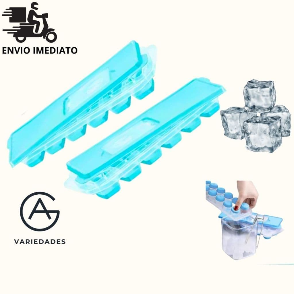 Forma De Gelo De Silicone E Plástico Com Tampa E Abertura Para Água Facil De Desenformar