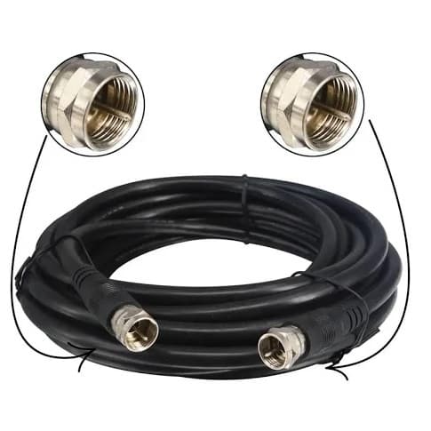 Cabo Coaxial para Antena de Tv 15 Mts - Com Conector nas Duas Pontas - Pronto para uso