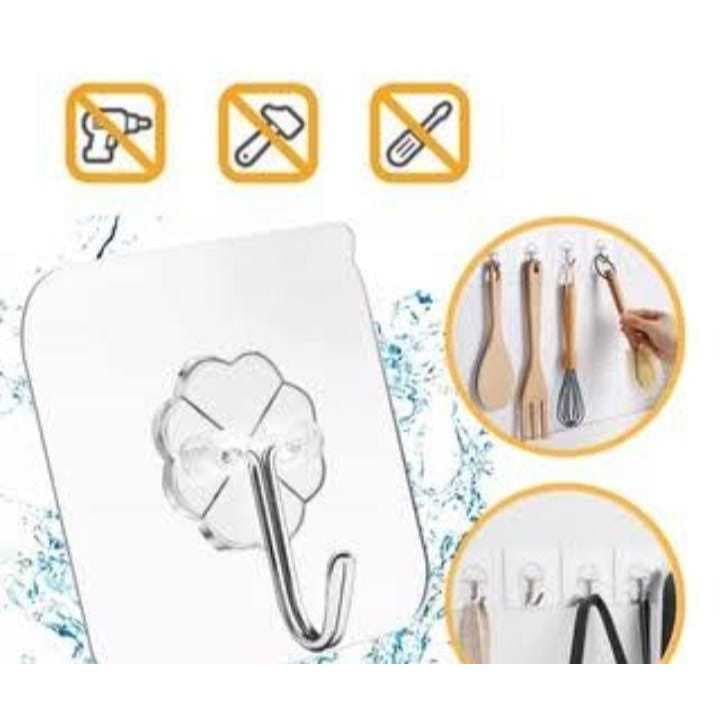 KIT COM 3 PEÇAS GANCHO ADESIVO DE PAREDE MULTIUSO