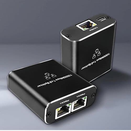 Adaptador Splitter Rj45 Rede De 1x2 Gigabit 1000Mbps Ativo