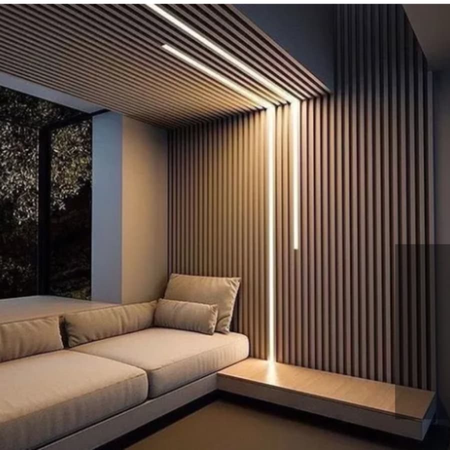 Kit 2 Pçs Perfil de led 1m Embutir 2,5cm largura Acabamento Branco/Preto Não acompanha fita de led
