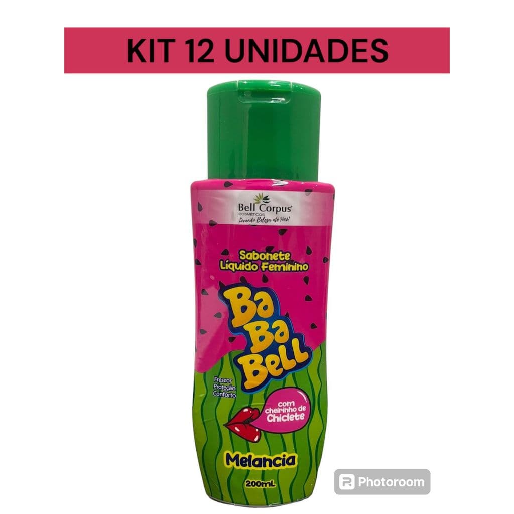 Kit 12 Sabonete Íntimo Feminino Bababell MELANCIA - Bell Corpus 200ml