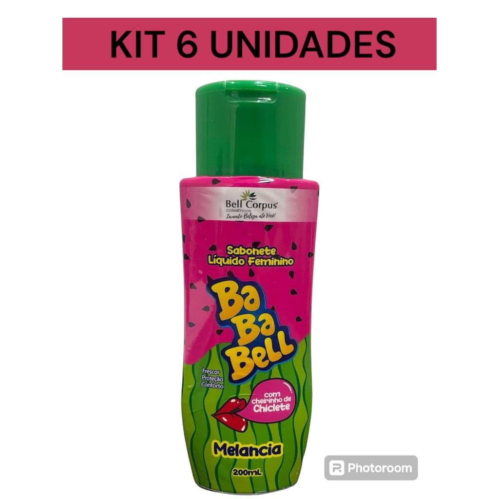 Kit 6 Sabonete Íntimo Feminino Bababell MELANCIA - Bell Corpus 200ml
