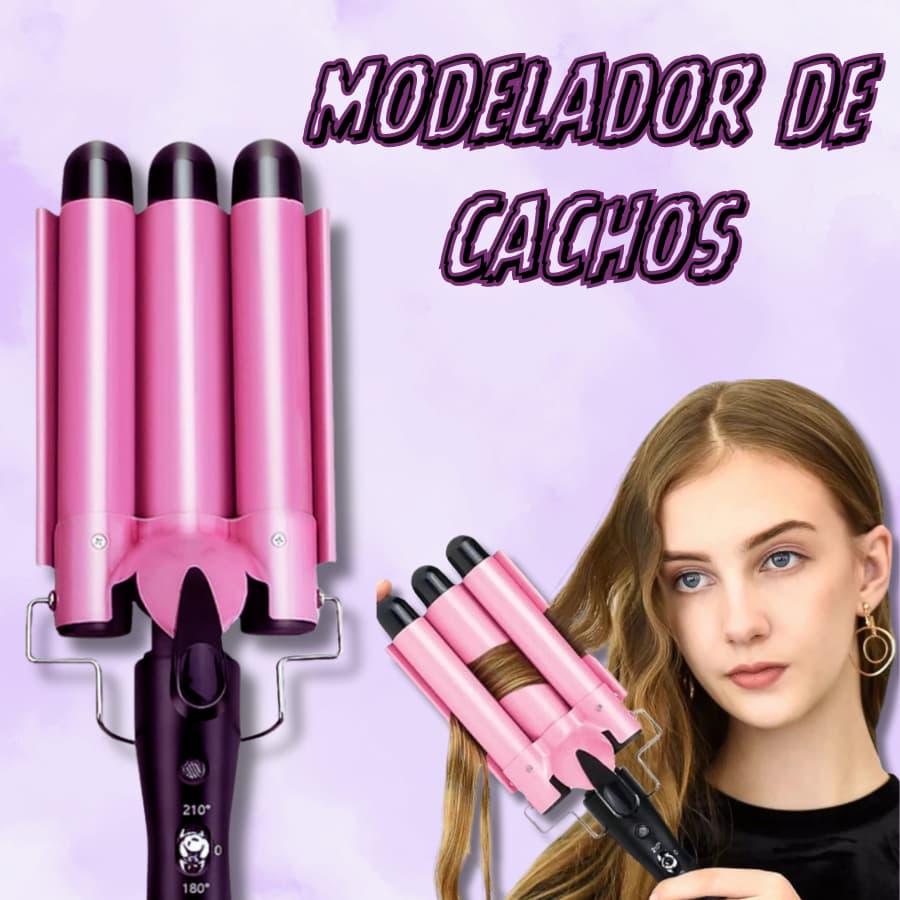 MODELADOR DE CACHOS TRIONDAS TEMPERATURA AJUSTÁVEL