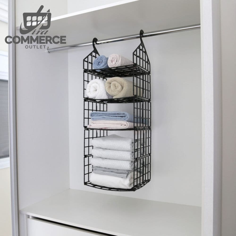 Organizador Plástico Suspenso Dobrável 5 Níveis Vertical Telado