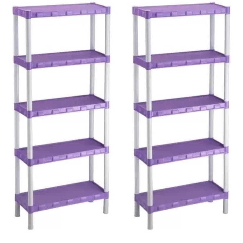 Kit 2 Estantes Nápoles Modular Com 5 Prateleiras Plásticos Várias cores Agraplast