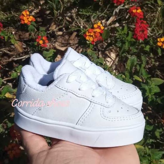 Tênis infantil  casual menino calce fácil branco