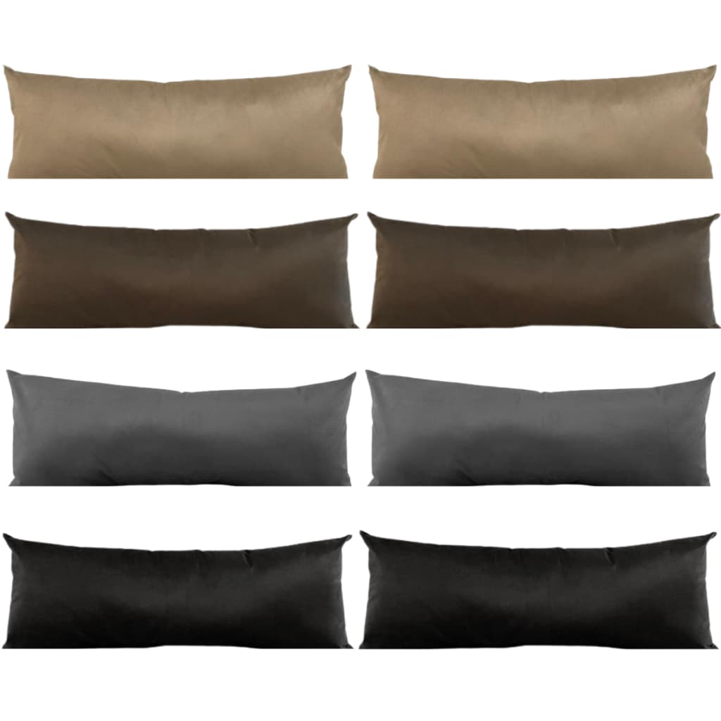 Kit 02 Almofada Decorativa Suede Aveludado Cheia Cama Sofá Retrátil Poltrona Encosto Lombar 40x100