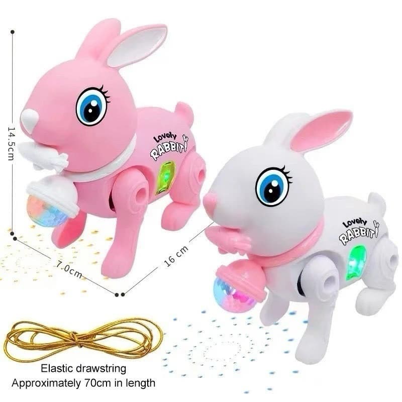 Coelho Coelhinho Pula Pula Brinquedo Infantil Com Luz e Som