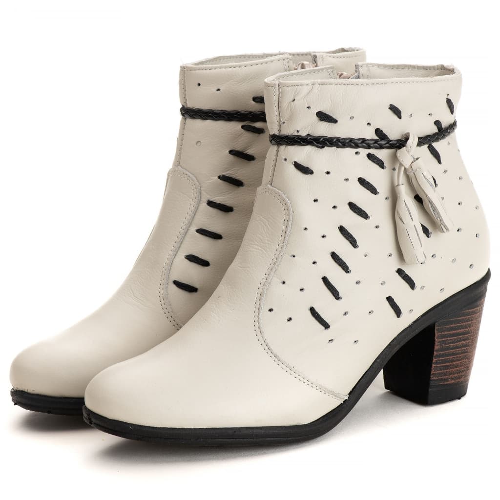 Bota Feminina Coturno Saltinho 6803 de Couro Legítimo Pettinari Passeio Moda Feminina