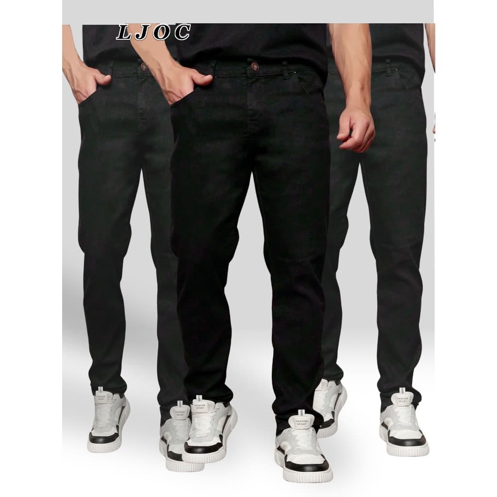 Kit 3 Calça Jeans Masculina Skinny Preta moda Direto Da Fábrica