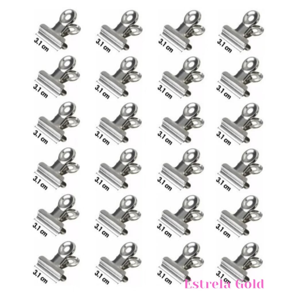 Kit 24 Presilhas 22 mm Metal Para Unhas Curvatura