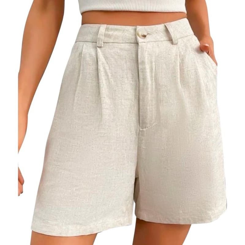 Bermuda Jorts de Linho Feminino